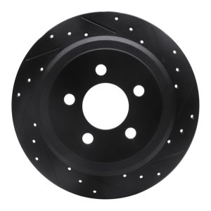 Dodge Nitro Brake Rotor (1) - Rear Right - R1 Concepts - Drilled & Slotted - Black - `07-`12 Dodge Nitro Brake Rotor (1) - Rear Right - R1 Concepts - Drilled & Slotted - Black - `07-`12